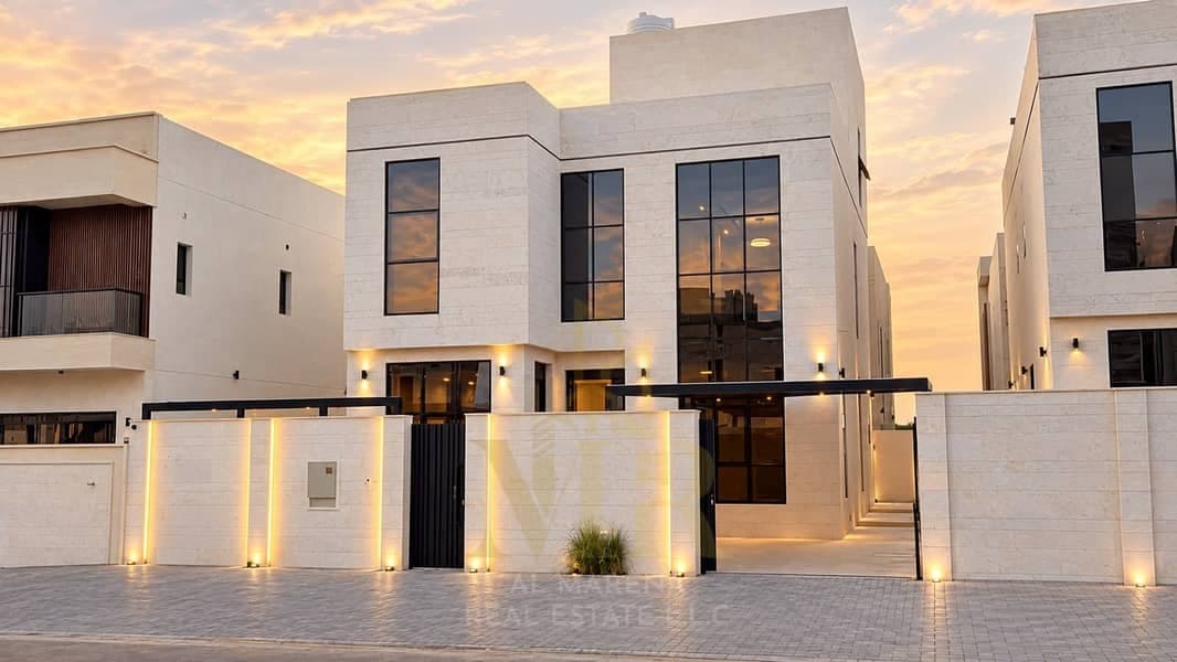 Luxury Villa for Sale in Al Helio 2 – Ajman | 5 Master Bedrooms | Two Floors + Roof | Fees Included, Al Helio