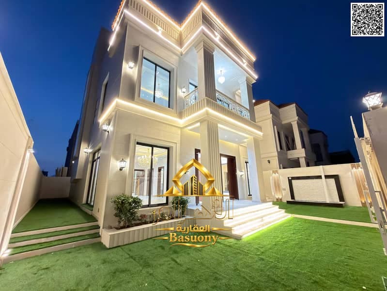 Villa for sale in Ajman | Al Helio 2 area | 4 bedrooms, majlis, 2 living rooms, maid's room, and central air conditioning | Freehold ownership for all, Al Helio