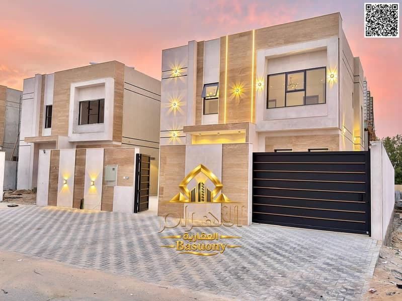 Villa for sale in Ajman, Al Helio 2 area. Features 3 bedrooms, a majlis, a living room, a maid's room, and a storage room. Freehold ownership availabl, photo 2